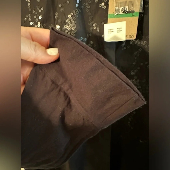 NWT PURE DKNY Black Large Snap Collared Shirt With Collar Cotton Knit - Picture 11 of 13